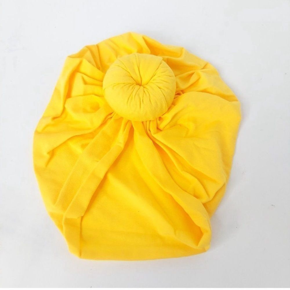 Adorable Brand New Turban Wrap Hat for Baby Bright Yellow Soft Stretchy
